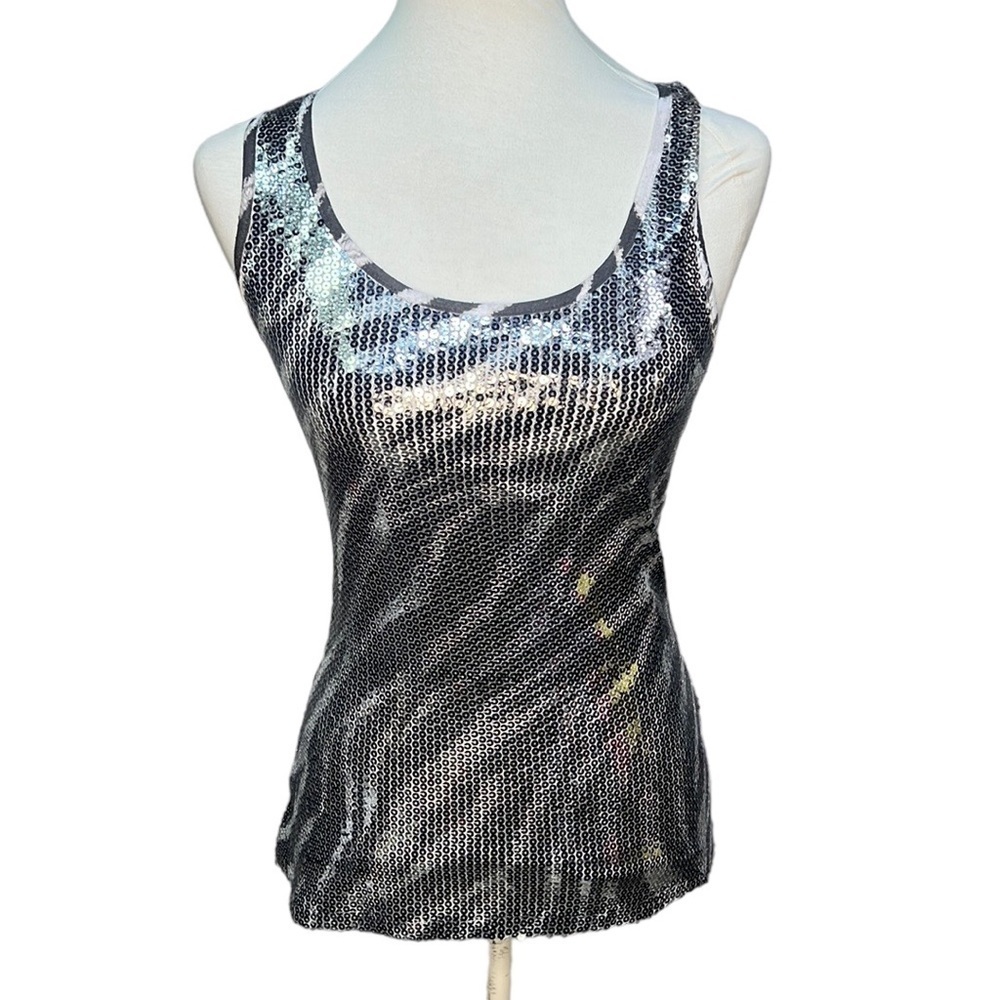 Cache Animal Print Sequins Blouse